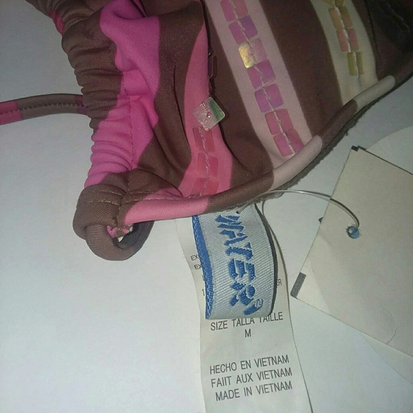 NWT Striped Bikini With Sequin Accents - Picture 7 of 7